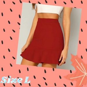 SHEIN Flounce Hem Solid Skirt